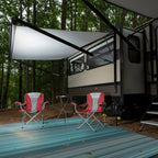 Tapis d'extérieur réversibles en plastique à rayures contemporaines