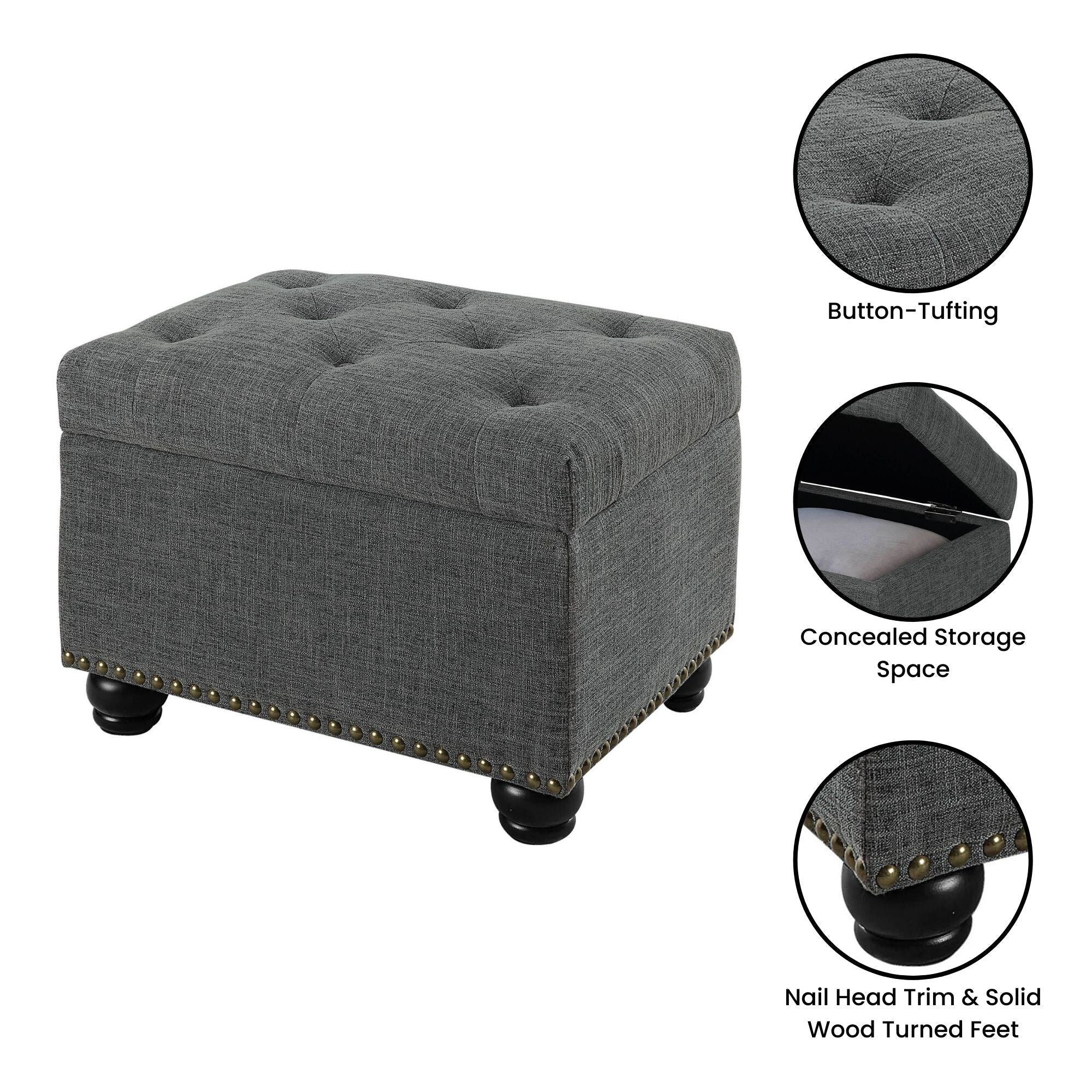 Pouf de rangement Convenience Concepts Designs4Comfort 5th Avenue