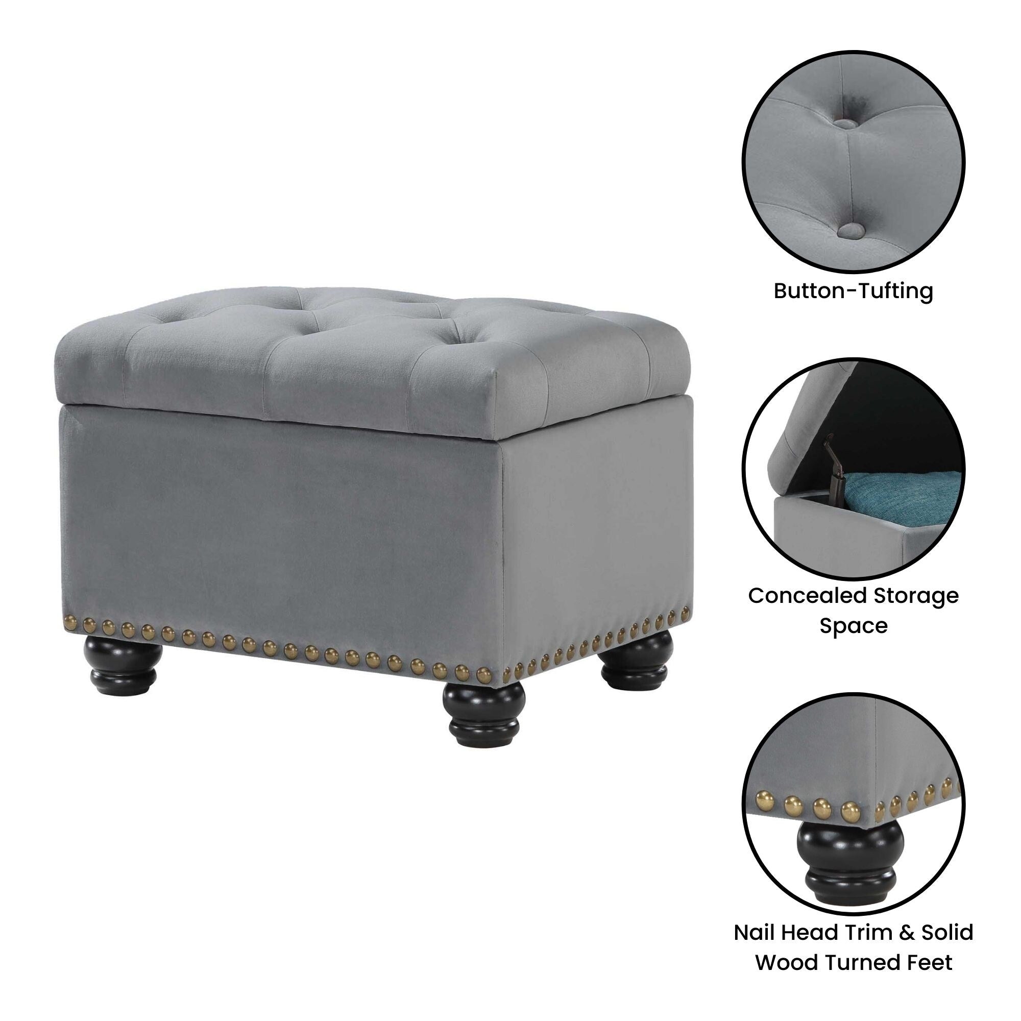 Pouf de rangement Convenience Concepts Designs4Comfort 5th Avenue