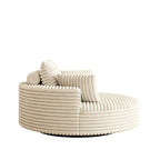 Chaise pivotante simple en velours côtelé et mousse chenille