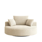 Chaise pivotante simple en velours côtelé et mousse chenille