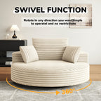 Chaise pivotante simple en velours côtelé et mousse chenille