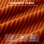 Canapé pouf rembourré en velours côtelé et mousse à mémoire de forme avec pouf - 48,4 L x 67,7 l x 24,4 H