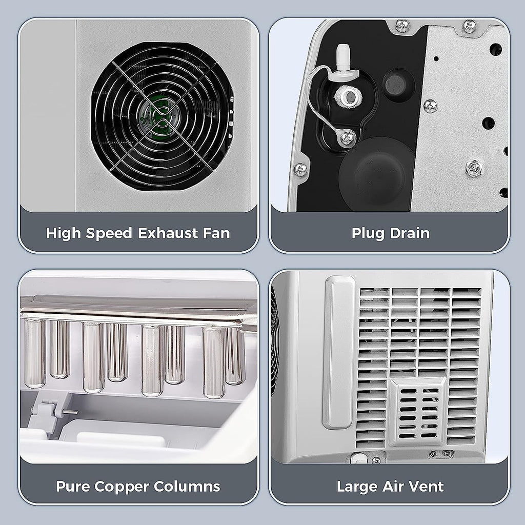 Machine à glaçons de comptoir, glaçons prêts en 6 à 8 minutes avec pelle à glaçons et panier