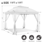 Gazebo escamotable en acier Cozywor de 11 pi x 11 pi avec moustiquaire