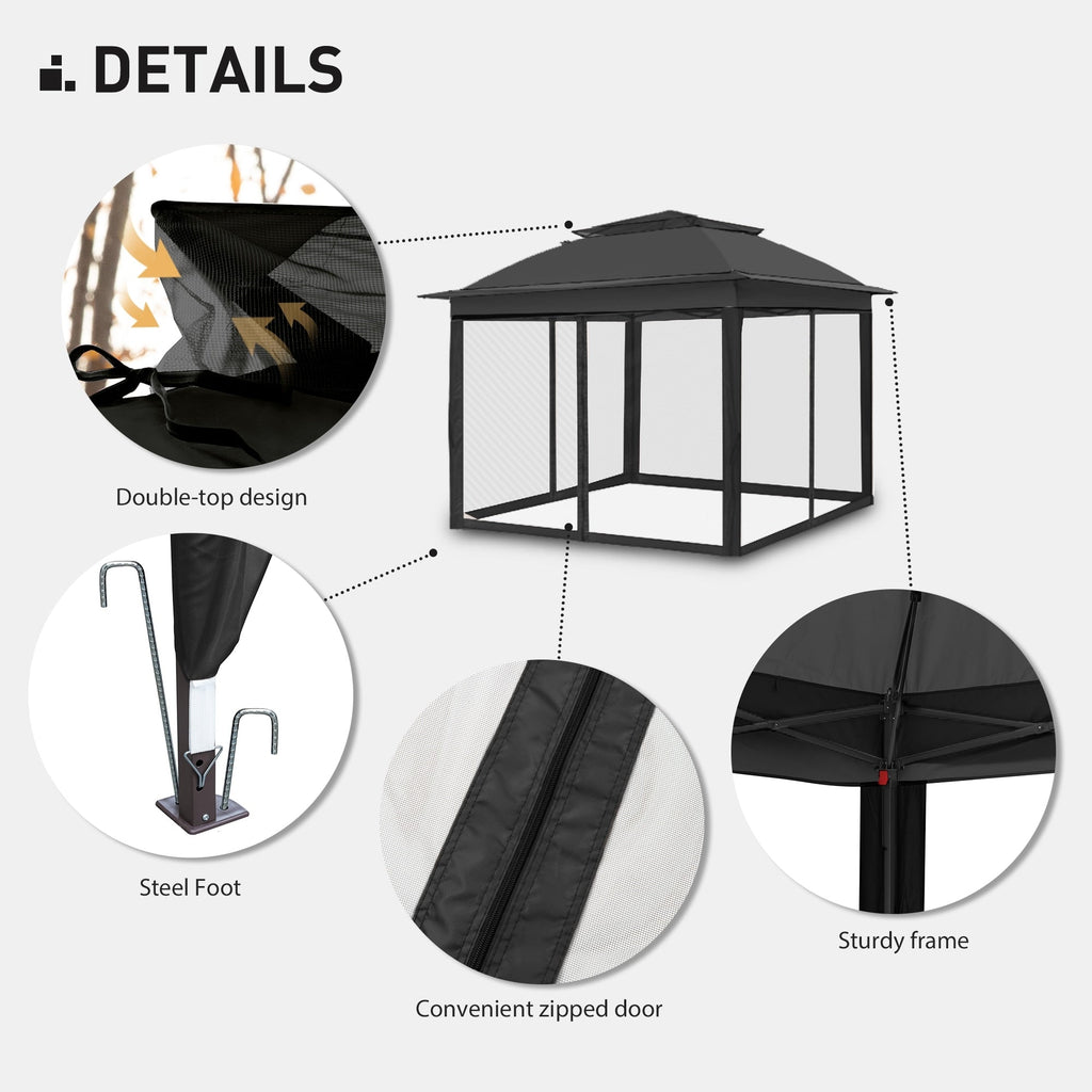 Gazebo escamotable en acier Cozywor de 11 pi x 11 pi avec moustiquaire