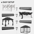 Gazebo escamotable en acier Cozywor de 11 pi x 11 pi avec moustiquaire