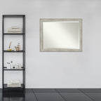 Miroir mural biseauté pour salle de bain - Cadre métallique craquelé