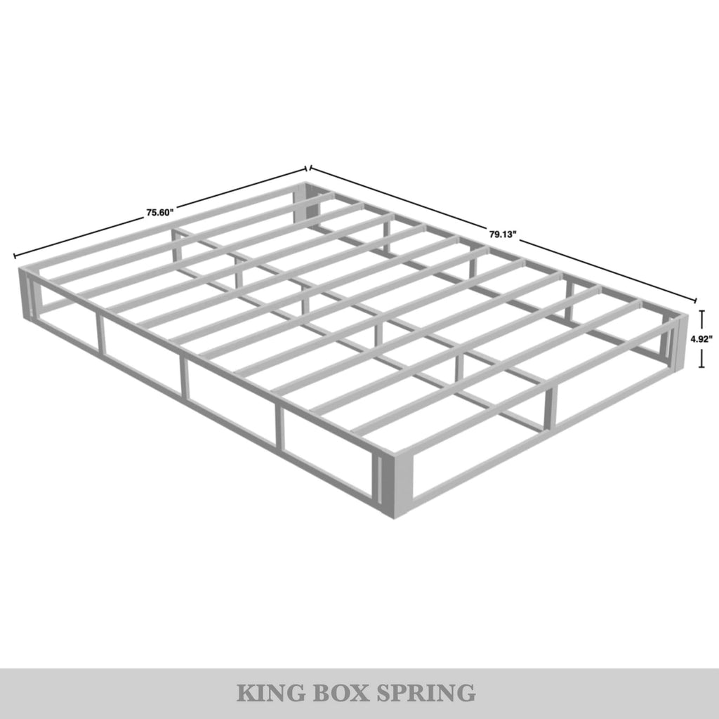 Sommier à ressorts en métal CraftPorch de 5 pouces avec housse en lin gris chaud