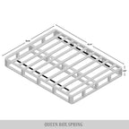 Sommier à ressorts en bois massif CraftPorch de 5 pouces avec lattes en bois et revêtement en lin gris chaud