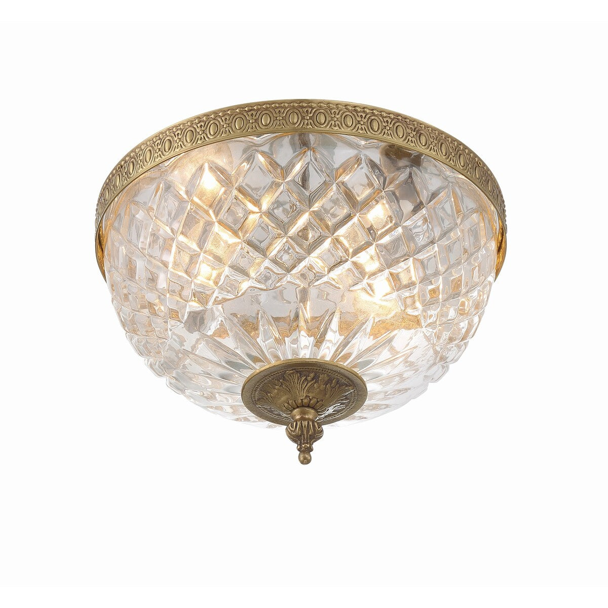 Plafonnier en cristal Crystorama à 2 lampes - 10 L x 8 H x 10 P