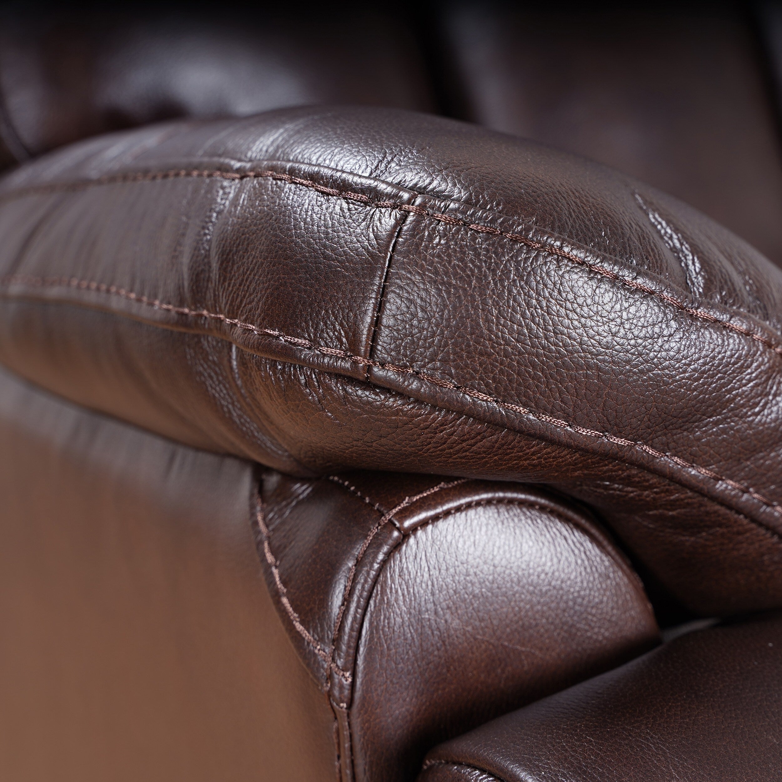 Fauteuil inclinable manuel extensible avec repose-pieds en cuir véritable marron de qualité supérieure Davin