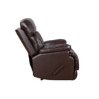 Fauteuil inclinable manuel extensible avec repose-pieds en cuir véritable marron de qualité supérieure Davin