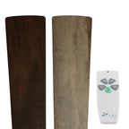 Ventilateur de plafond télécommandé à 3 lumières, 52 pouces, bronze huilé et vitrail, Della River of Goods