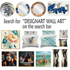 Impression sur toile encadrée Designart, motif géométrique moderne, forme géométrique abstraite, marbre doré et bleu III - 3 panneaux