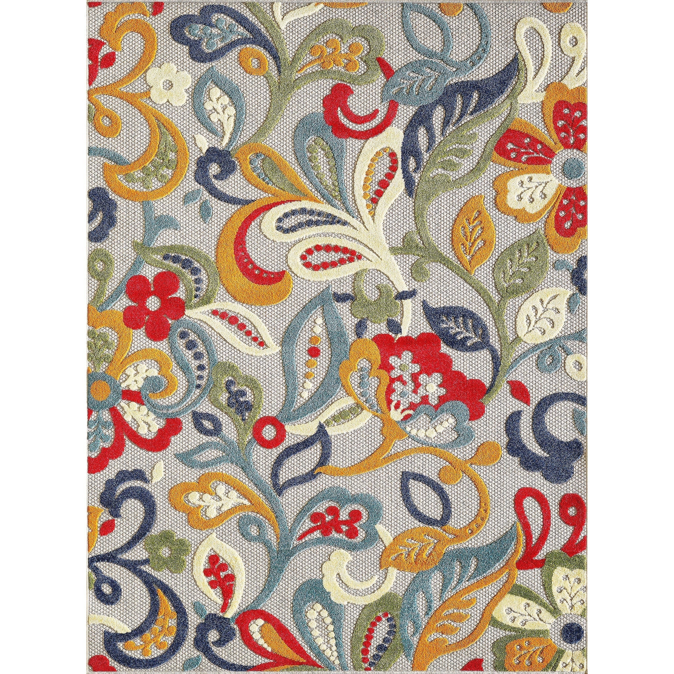 Tapis d'intérieur/extérieur à motif floral Domani Napa
