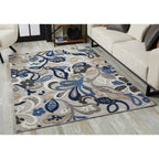 Tapis d'intérieur/extérieur à motif floral Domani Napa