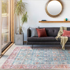 Tapis Domitian traditionnel vintage lavable en machine, tissé artistiquement