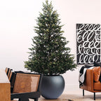 Jardinière sphérique moderne en fibre de pierre Riverside de DreamPatio pour intérieur/extérieur