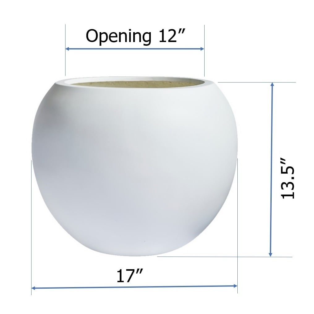 Jardinière sphérique moderne en fibre de pierre Riverside de DreamPatio pour intérieur/extérieur