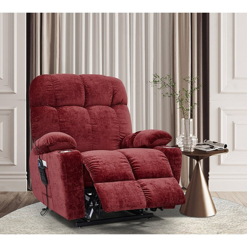 Fauteuil releveur motorisé OKIN à double moteur pour seniors avec chauffage, massage, inclinaison à 180° et dossier/repose-pieds réglables