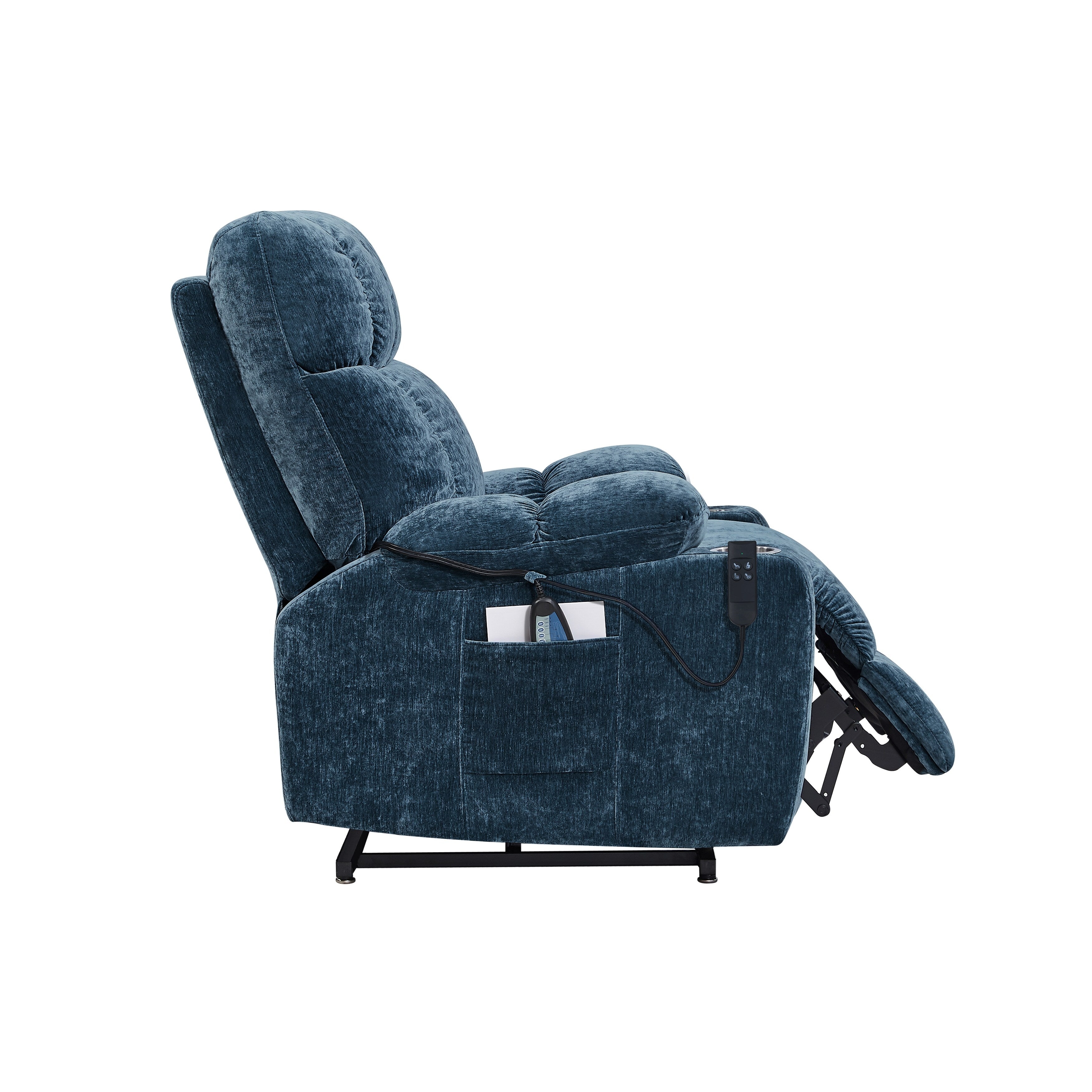 Fauteuil releveur motorisé OKIN à double moteur pour seniors avec chauffage, massage, inclinaison à 180° et dossier/repose-pieds réglables