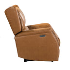 Fauteuil inclinable électrique en cuir véritable Eduardo avec port USB, lot de 2