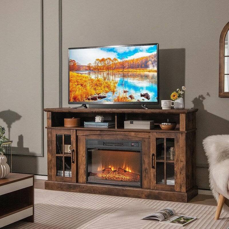 Foyer électrique encastrable avec chauffage réglable, luminosité, minuterie et protection contre la surchauffe, 1 400 W, homologué CSA