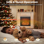 Foyer électrique encastrable avec chauffage réglable, luminosité, minuterie et protection contre la surchauffe, 1 400 W, homologué CSA