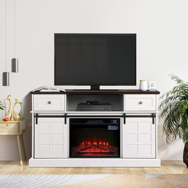 Foyer électrique encastrable avec chauffage réglable, luminosité, minuterie et protection contre la surchauffe, 1 400 W, homologué CSA