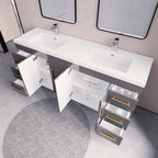 Meuble-lavabo autoportant Eliza de 72 po avec double vasque