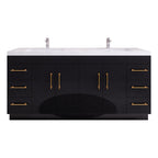 Meuble-lavabo autoportant Eliza de 72 po avec double vasque