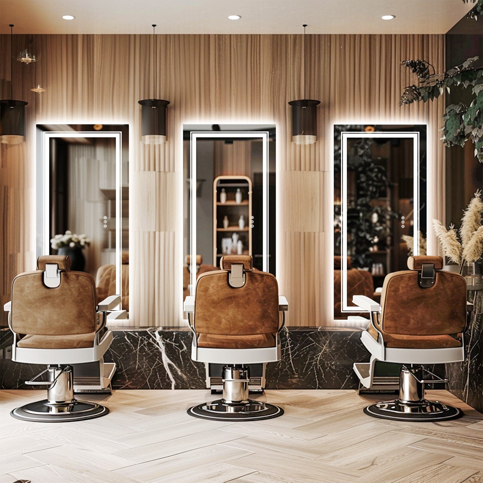 Miroir de salle de bain extra large avec éclairage LED, antibuée, 3 couleurs