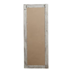 Miroir de sol rustique de style ferme avec cadre en bois - 65 x 24