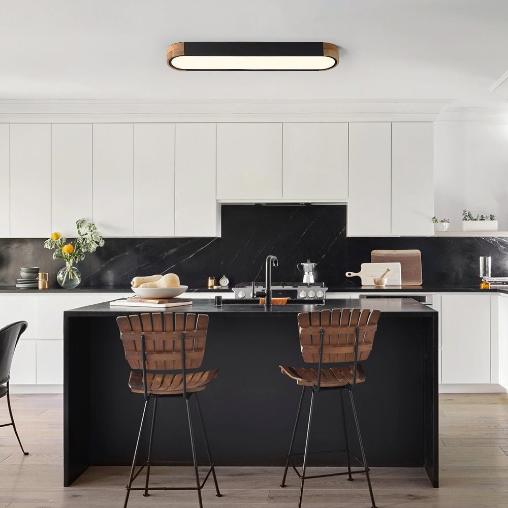 Plafonnier LED ovale à intensité variable Farmhouse Wood - 37 3000 K/6000 K
