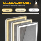 Miroir de sol avec éclairage LED, 64 x 21, miroir pleine longueur avec support, miroir suspendu, miroir mural, miroir intégral