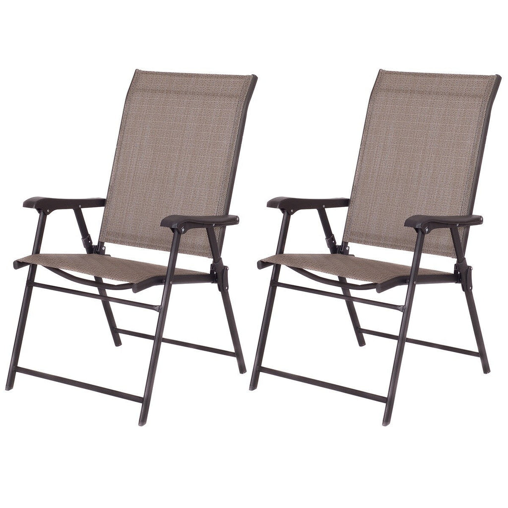 Ensemble de 2 fauteuils pliants pour patio, marron