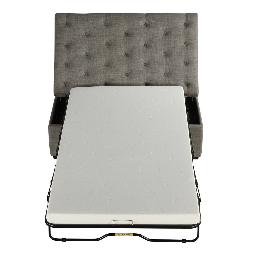 Canapé-lit pliant, ottoman de 49,6 pouces avec un canapé-lit pliant, canapé-lit ottoman convertible avec matelas à mémoire de forme et design capitonné