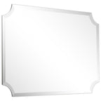 Miroir mural biseauté festonné rectangulaire sans cadre, pour salle de bain, coiffeuse, chambre à coucher, 1 bord biseauté - Transparent