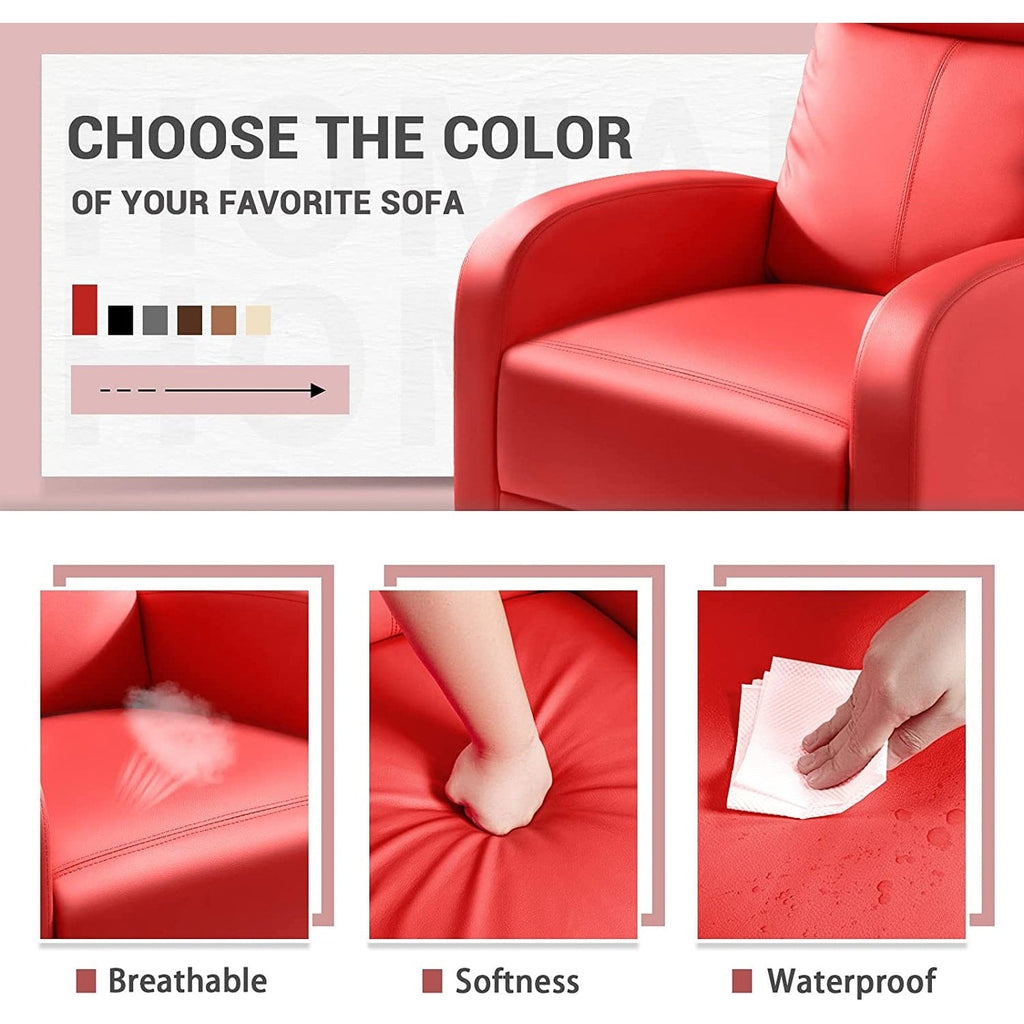 Canapé inclinable en cuir PU Furniwell avec siège et dossier rembourrés.