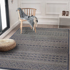 Tapis d'intérieur/extérieur géométrique bohème