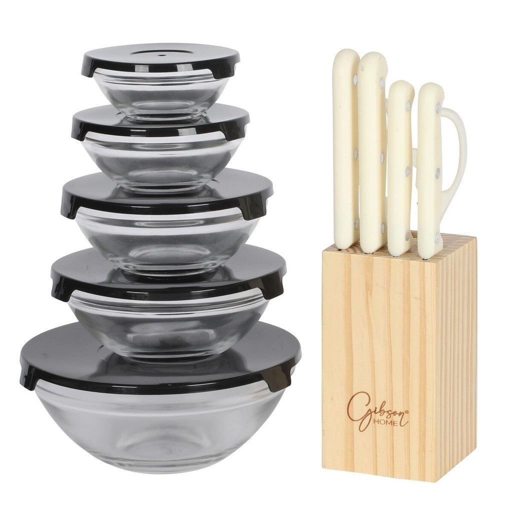 Ensemble de cuisine Gibson Home 74 pièces : ustensiles de cuisine, vaisselle, couverts, ustensiles et gadgets, rangement et verrerie