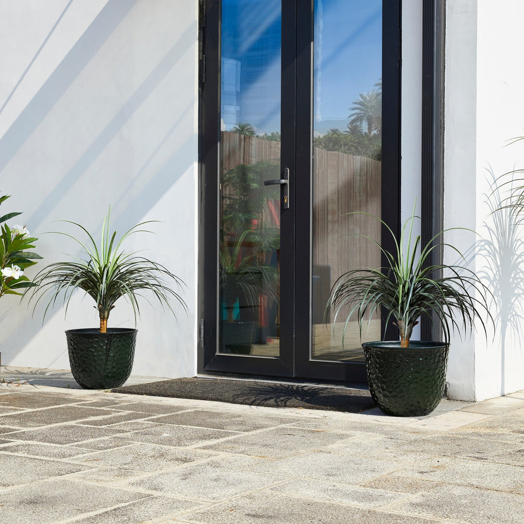 Glitzhome 19,75 H Pot de fleurs haut surdimensionné écologique en fausse céramique à texture diamant (lot de 2)