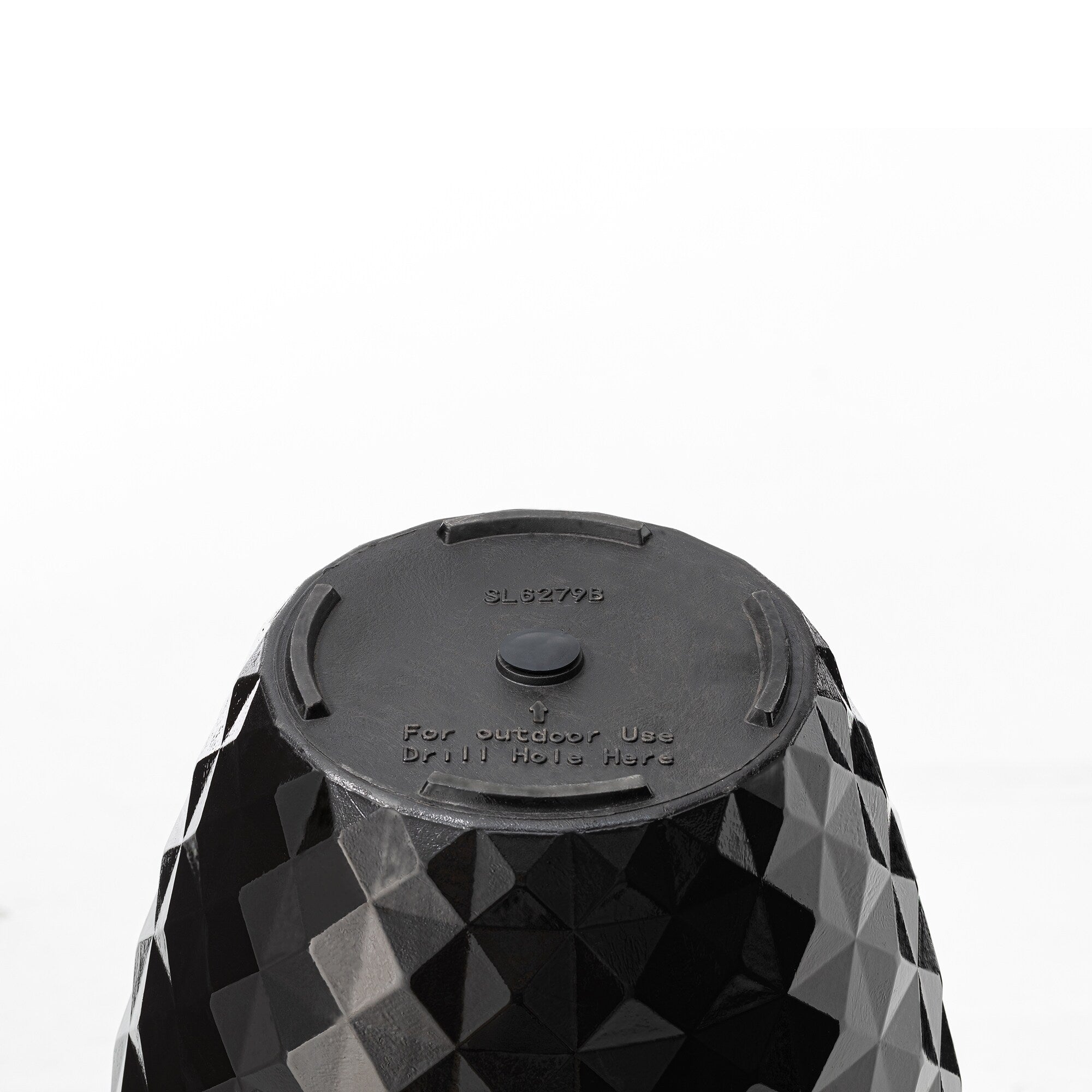 Glitzhome 19,75 H Pot de fleurs haut surdimensionné écologique en fausse céramique à texture diamant (lot de 2)