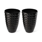 Glitzhome 19,75 H Pot de fleurs haut surdimensionné écologique en fausse céramique à texture diamant (lot de 2)