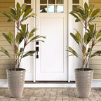 Glitzhome 19,75 H Pot de fleurs haut surdimensionné écologique en fausse céramique à texture diamant (lot de 2)