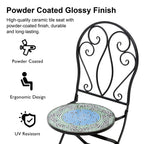 Ensemble de bistrot pliant d'extérieur en métal Glitzhome 3 pièces avec table et chaises