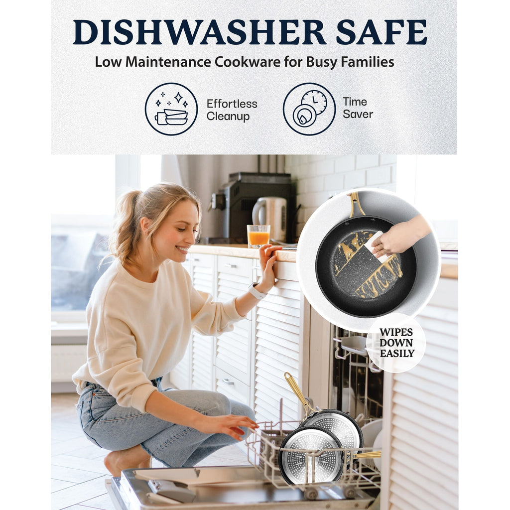 Batterie de cuisine antiadhésive martelée Granitestone Charleston 15 pièces