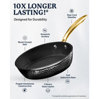 Batterie de cuisine antiadhésive martelée Granitestone Charleston 15 pièces