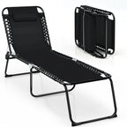 Chaise longue de plage pliante Gymax avec oreiller, 4 niveaux